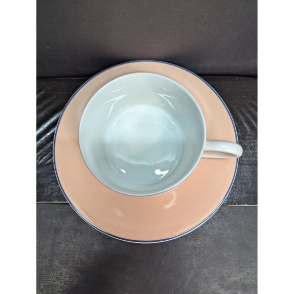 Nikko Fine China Patra Peach Porcelain Flat Coffee Cup with Saucer 8 Oz - Picture 4 of 7